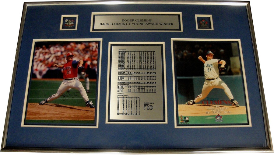 Roger Clemens Hand Signed Autographed 8x10 Framed photo With Plates Plus more