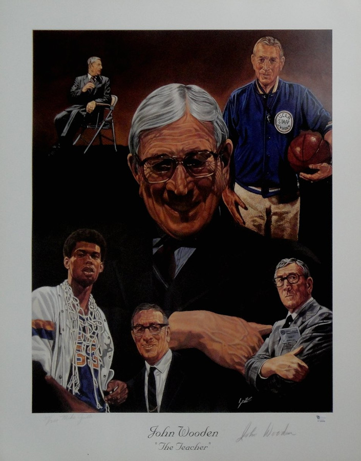 John Wooden Hand Signed Autographed Signed Teacher 22X28 Large Poster GAI