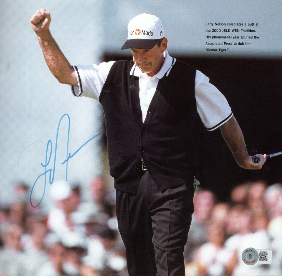 Larry Nelson Signed Autographed Magazine Photo 2000 Fist in Air BAS BK67932