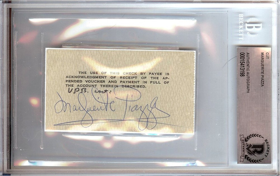 Marguerite Piazza Signed Autographed Cut Signature Opera Singer Beckett BAS