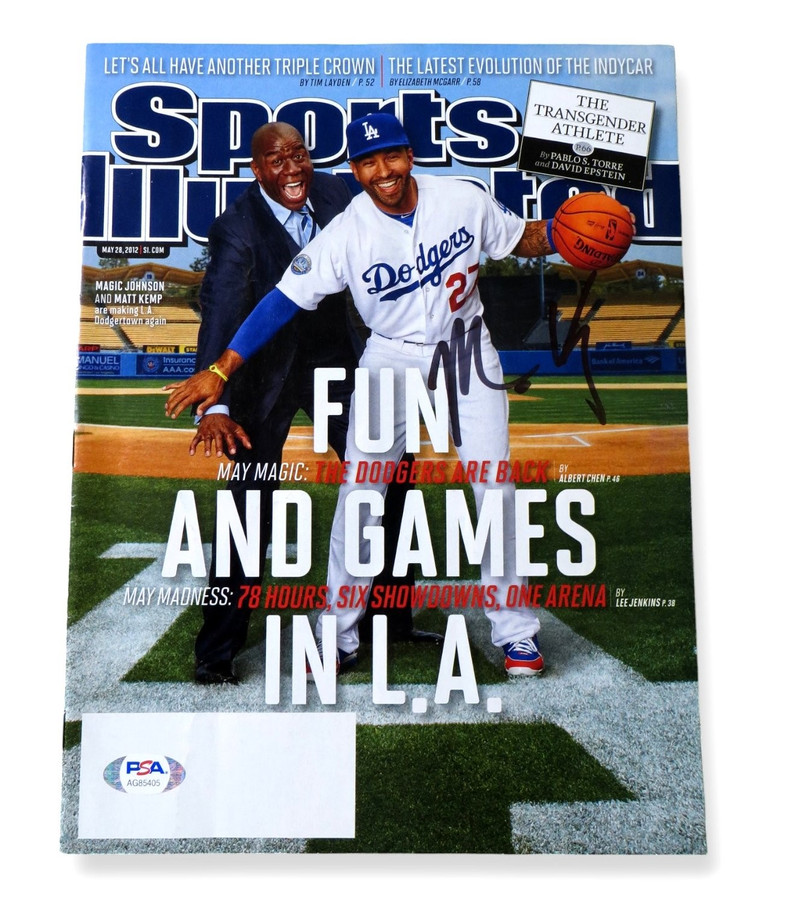 Matt Kemp Signed Autographed Magazine Sports Illustrated Dodgers PSA AG85405