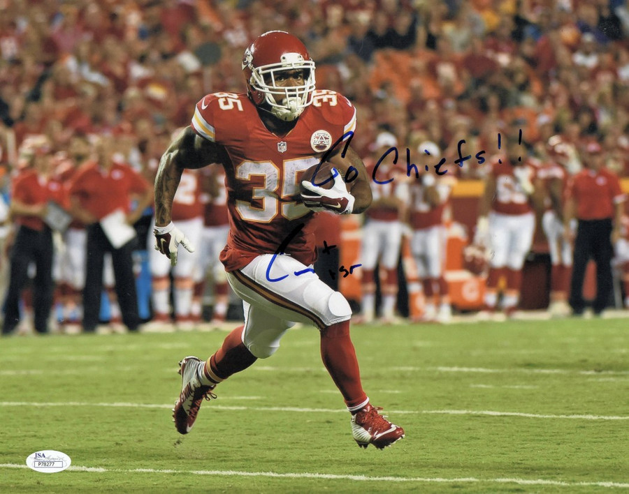 Charcandrick West Signed Autographed 11X14 Photo "Go Chiefs" Running JSA P78277