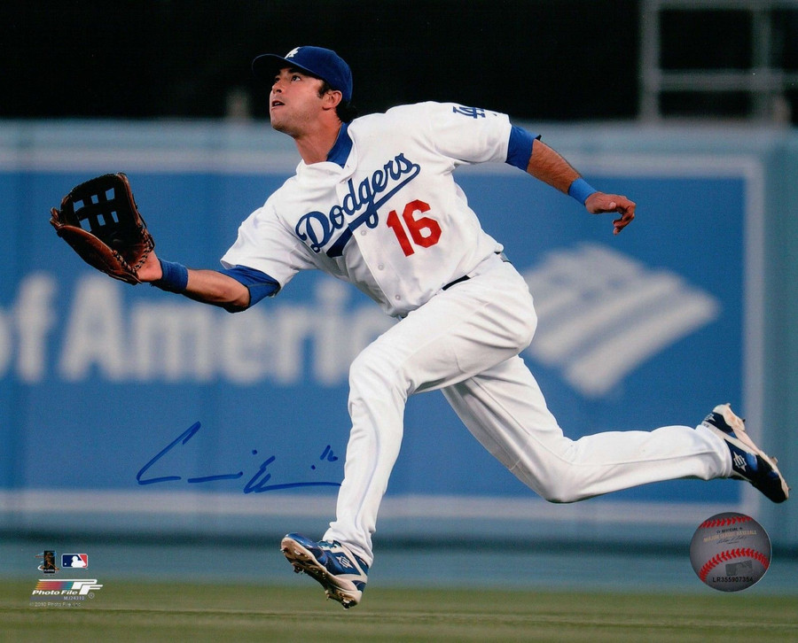 Andre Ethier Signed 8X10 Photo Autograph LA Dodgers Running Catch Auto COA