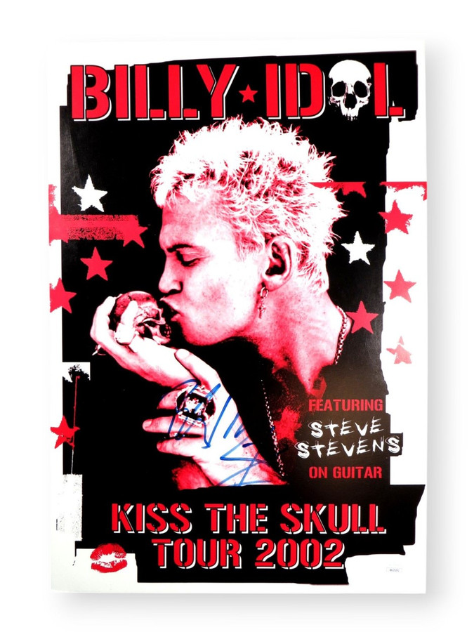 Billy Idol Signed Autographed 13X19 Poster 2002 Kiss the Skull