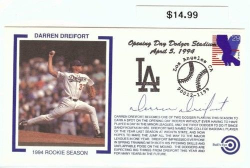 Darren Dreifort First Day Cover Cachet Auto Autograph