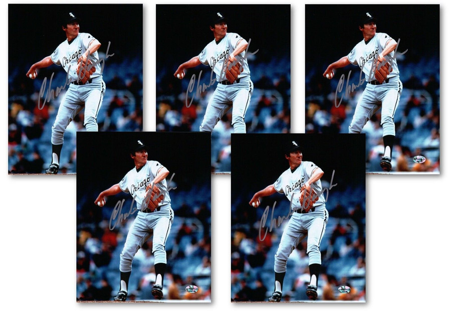 5 Count Lot Charlie Hough Signed 8X10 Photos Chicago White Sox Auto w/COA Silver