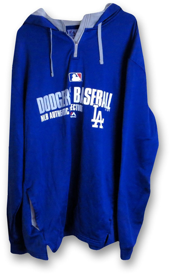 Justin Turner 2014 Player Worn Hoodie Sweatshirt Jacket Dodgers MLB EK325496 XL