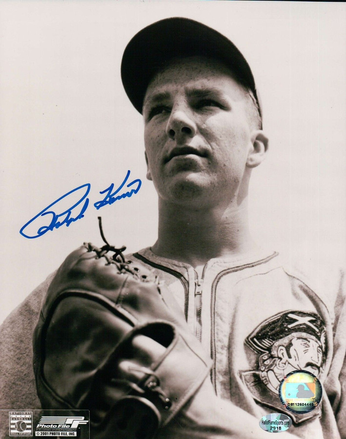 Ralph Kiner Signed 8X10 Vintage Photograph Autograph Pirates w/Glove COA Auto