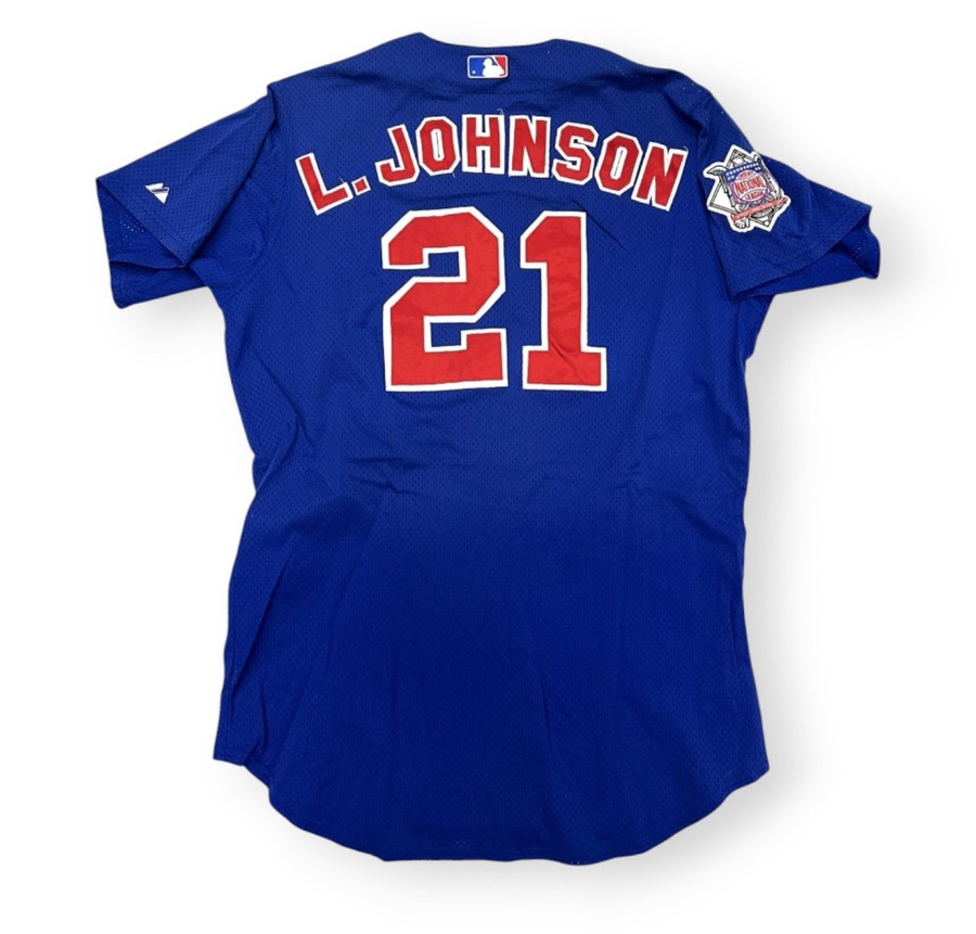 Leon Johnson Unsigned On Field Baseball Jersey Chicago Cubs Blue #21