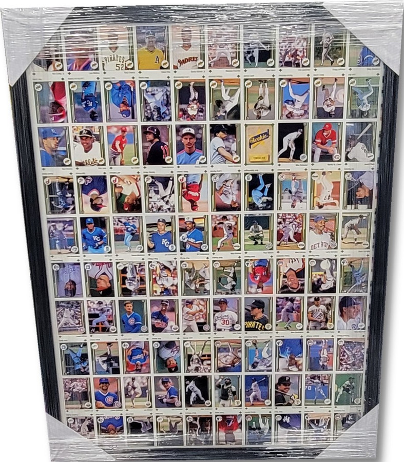 1989 Upper Deck Baseball Cards Unsigned Uncut Sheet 1-100 Framed