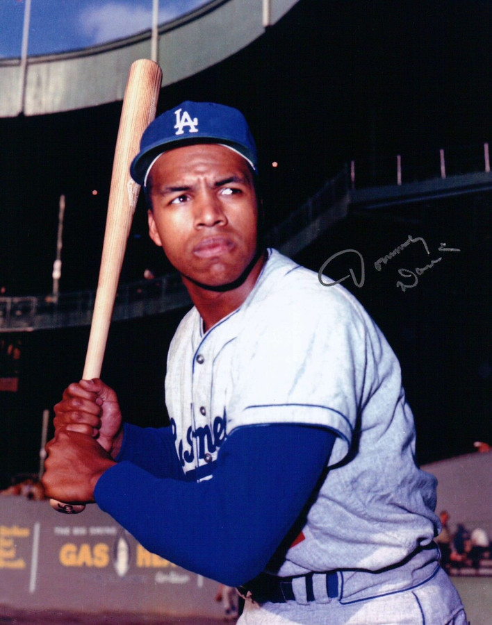 Tommy Davis Signed 8X10 Photo Autograph LA Dodgers Bat Silver Lower Auto COA