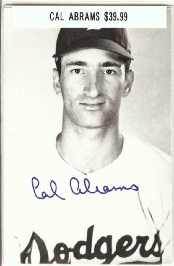Cal Abrams Signed Vintage Postcard Auto Autograph