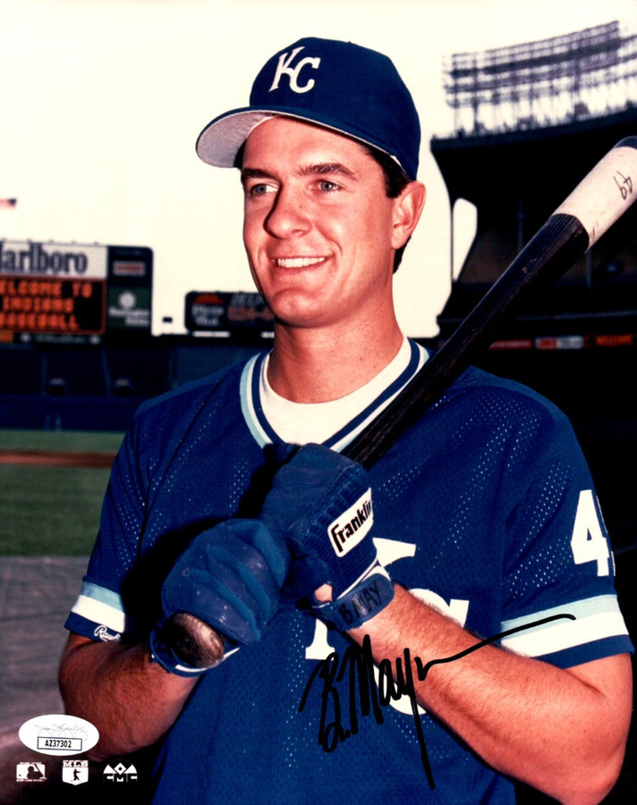 Brent Mayne Signed Autographed 8X10 Photo Royals Bat Pose JSA AZ37302
