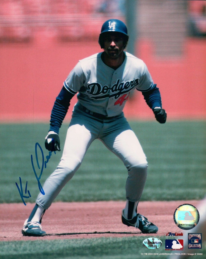 Ken Kenny Landreaux Signed 8X10 Photo Autograph Dodgers Lead Off Left Auto COA