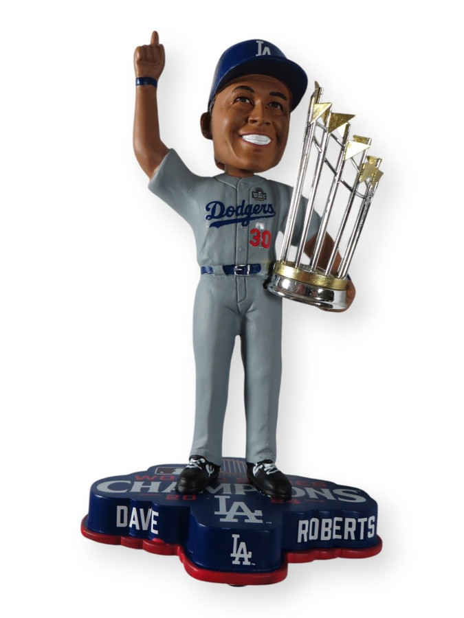 デイブ・ロバーツ 記念フィギュア｜Los Angeles Dodgers Dave Roberts Signed Autographed Bobblehead Dodgers 2024 WS Trophy