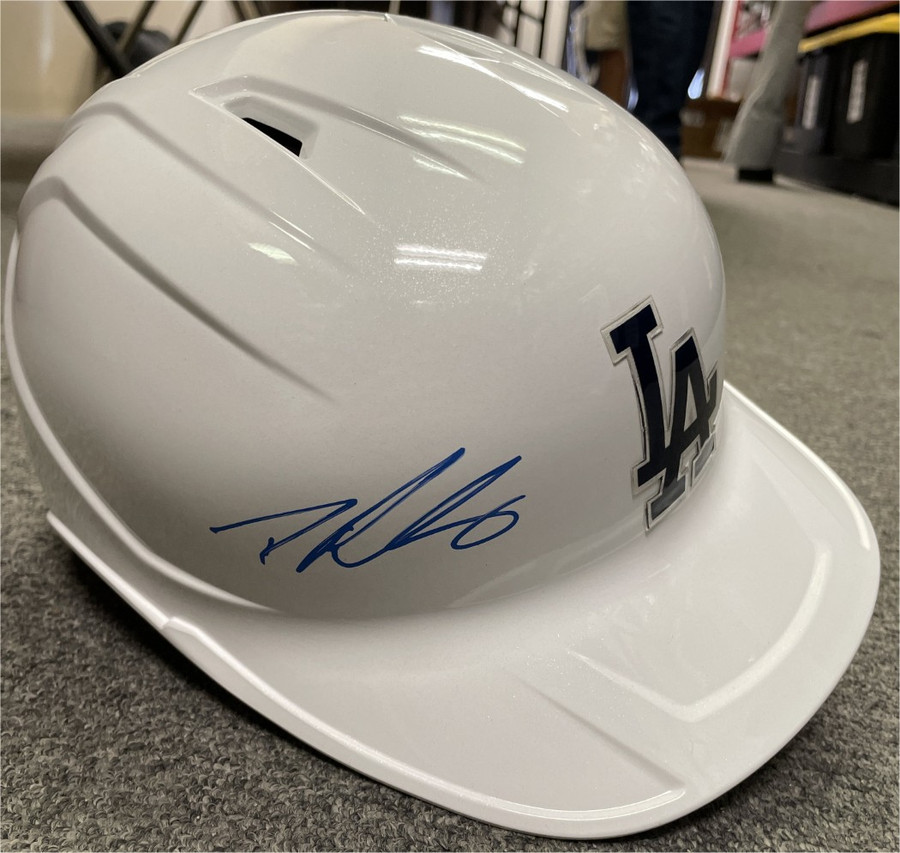 Dalton Rushing Signed Autographed White Helmet "MLB Debut 5/15/25" Dodgers JSA