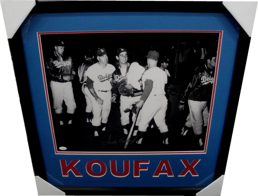 Sandy Koufax Signed Auto 16X20 Photo Framed After Game celebration Silvr Ink JSA