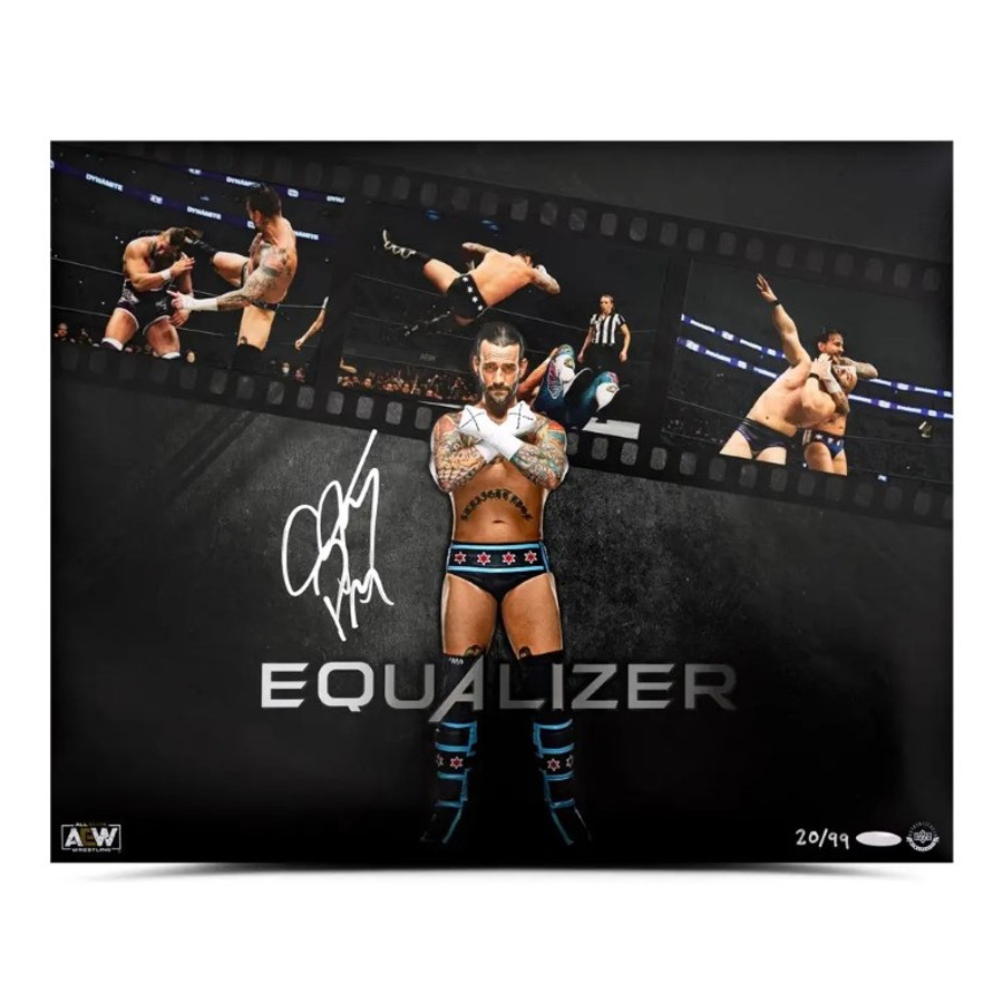 CM Punk Signed Autographed 16x20 Photo Equalizer AEW All Elite Wrestling UDA /75