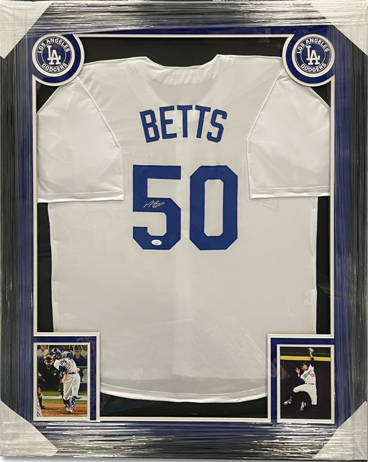 Mookie Betts Signed Autographed Custom Framed Jersey Dodgers JSA AN78437