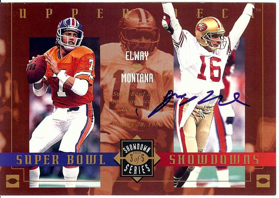 Joe Montana 1993 Upper Deck 3.5 X 5 Superbowl Showdown Auto UDA UDZ16175 49ers