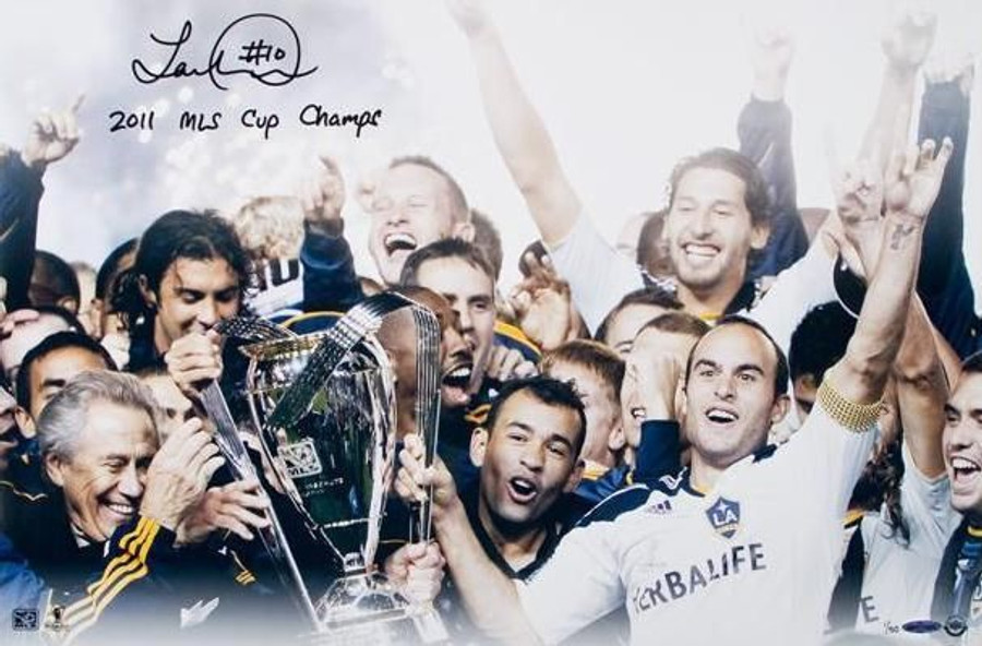 Landon Donovan Hand Signed Autographed 16x24 Galaxy 2011 MLS Cup Champs UDA /50