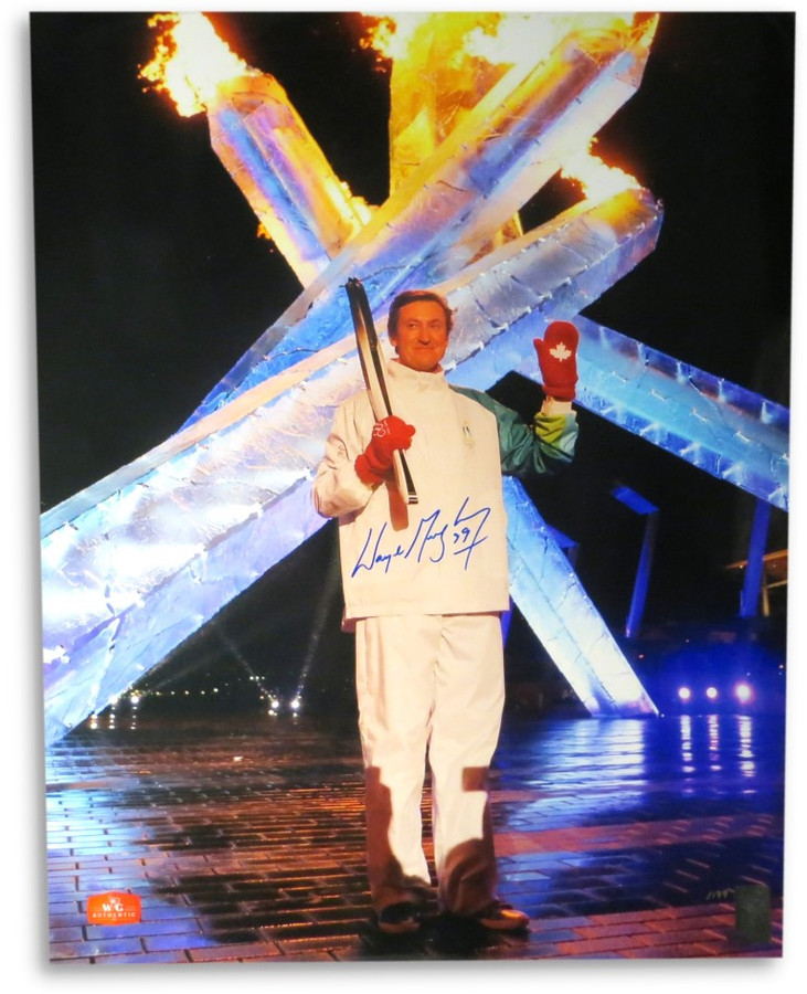 Wayne Gretzky Autographed Signed 2010 Olympics 16X20 Photo Blue Ink JSA #/199