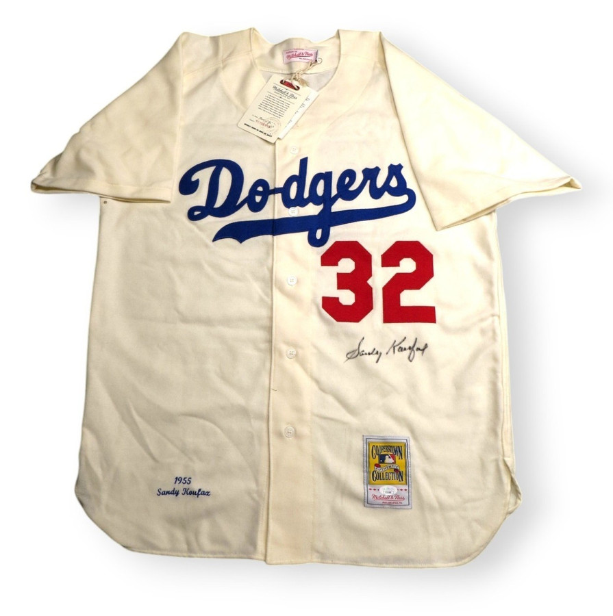 Sandy Koufax Signed Autographed Jersey Dodgers Cream 1955 JSA YY54566