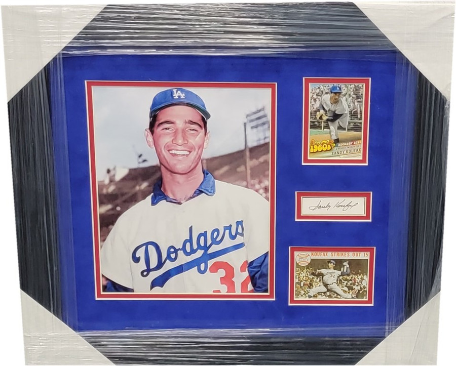 Sandy Koufax Hand Signed Autographed Cut with 8x10 Photo Dodgers Sports Legends