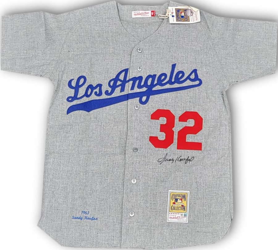 Sandy Koufax Signed Autograph Mitchell & Ness Jersey Dodgers 1963 Away Gray MLB