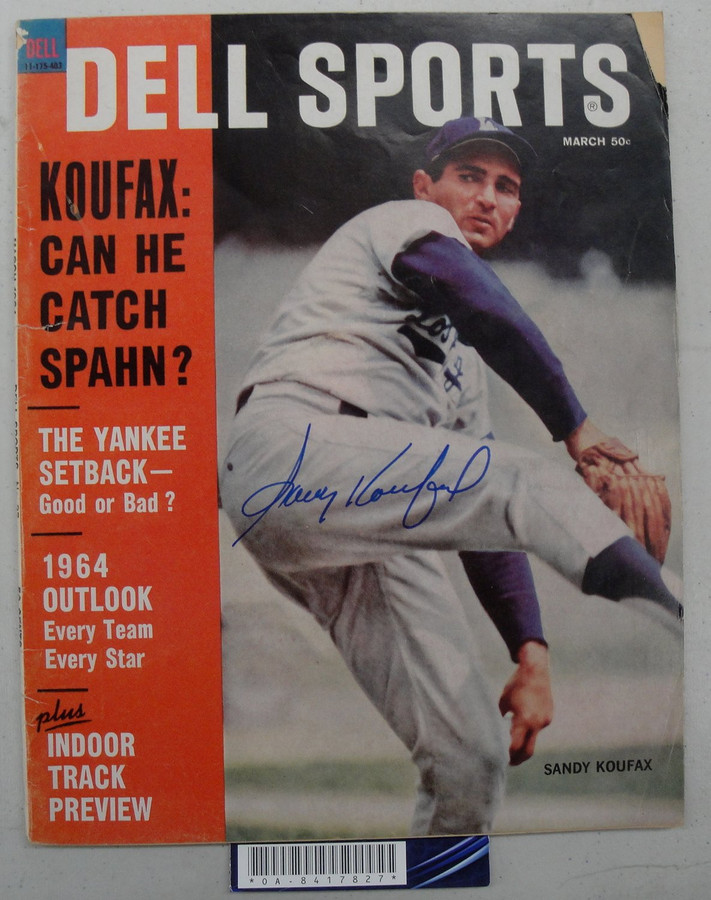 Sandy Koufax Hand Signed Autograph Dell Sports Baseball Magazine Mar OA 8417827