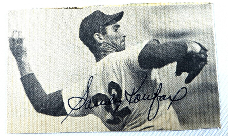Sandy Koufax Signed Autographed Small Photo Dodgers B/W Vintage JSA AI03088