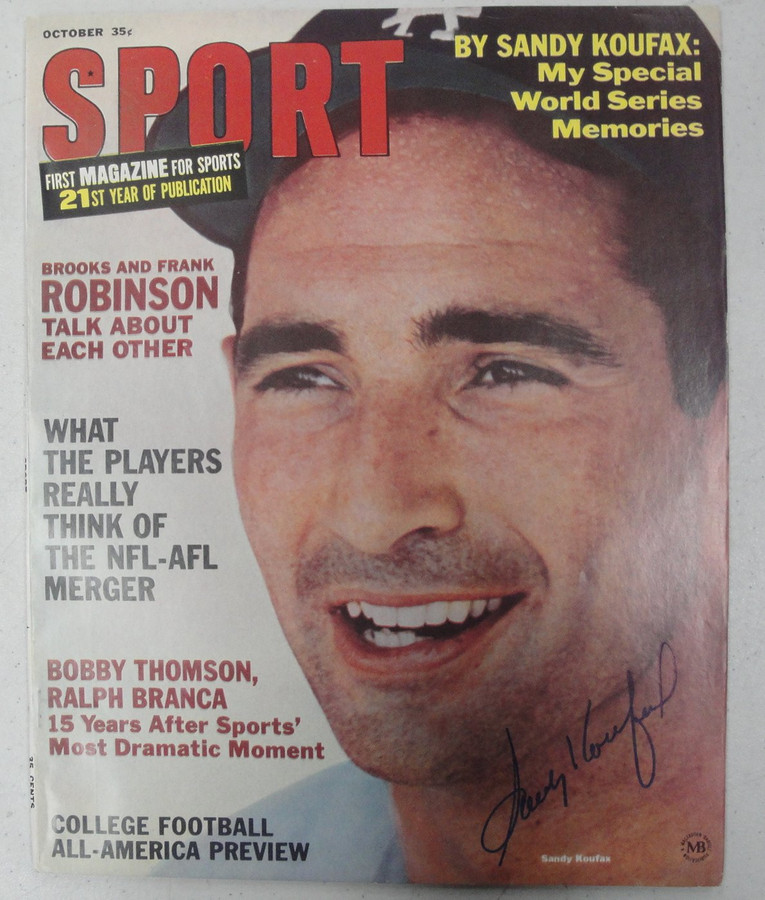 Sandy Koufax Hand Signed Autographed Complete Sport Magazine Dodgers JSA V68060