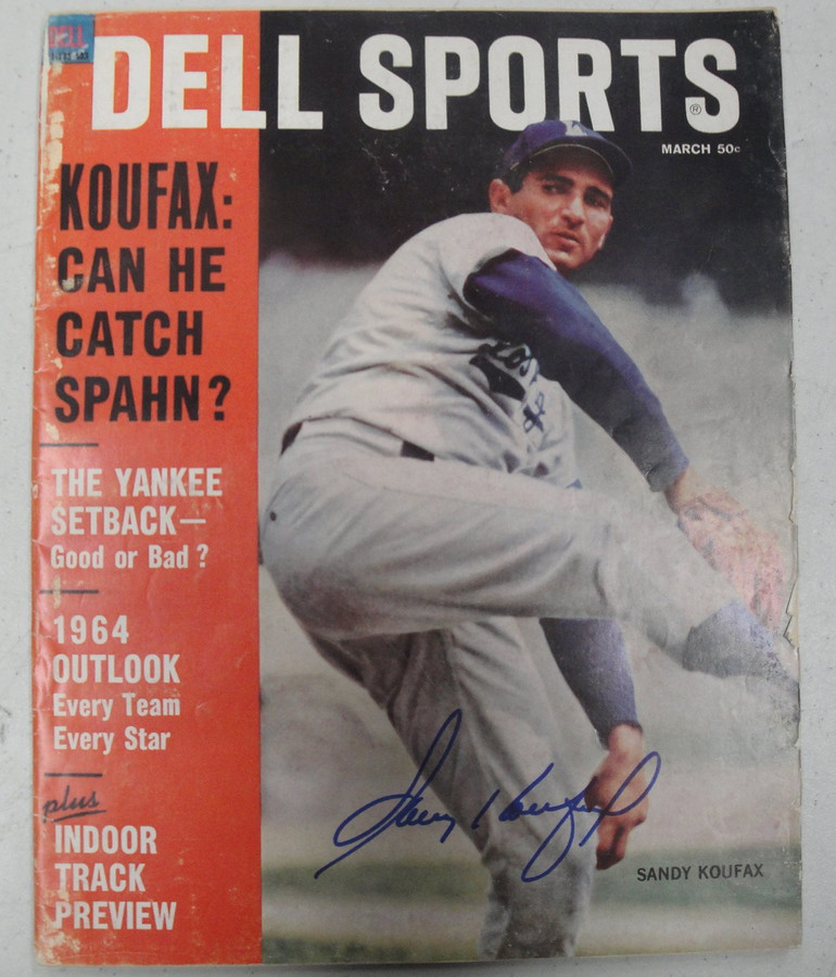Sandy Koufax Hand Signed Autographed Dell Sports Magazine Dodgers JSA V68056