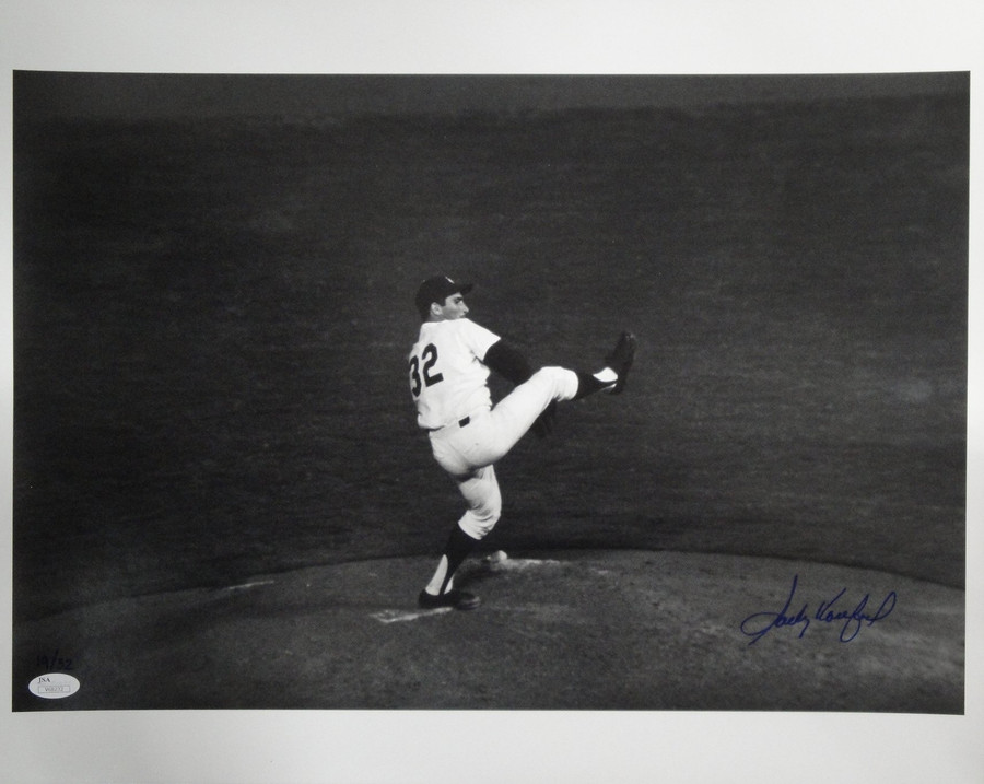 Sandy Koufax Hand Signed Autographed 16X20 Photo Dodgers Pitch On Mound JSA /32
