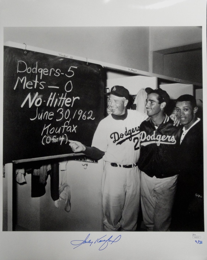 Sandy Koufax Hand Signed Autographed 16X20 Photo Dodgers Chalk Board JSA /32