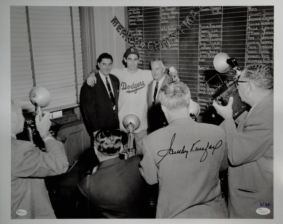 Sandy Koufax Hand Signed Autographed 16X20 Photo Dodgers Rookie Year JSA /32