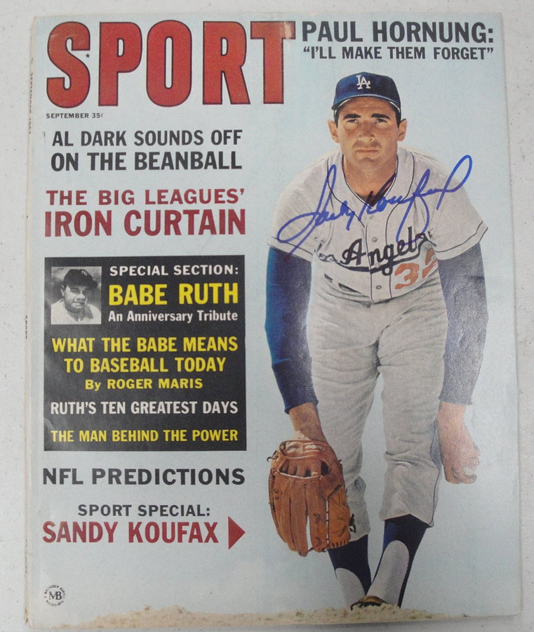 Sandy Koufax Hand Signed Autographed Complete Sport Magazine Dodgers JSA V68059
