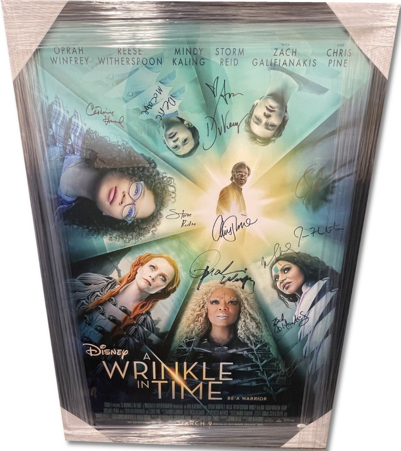 A Wrinkle In Time Autographed Cast Poster Oprah Winfrey Chis Pine +11 Framed JSA