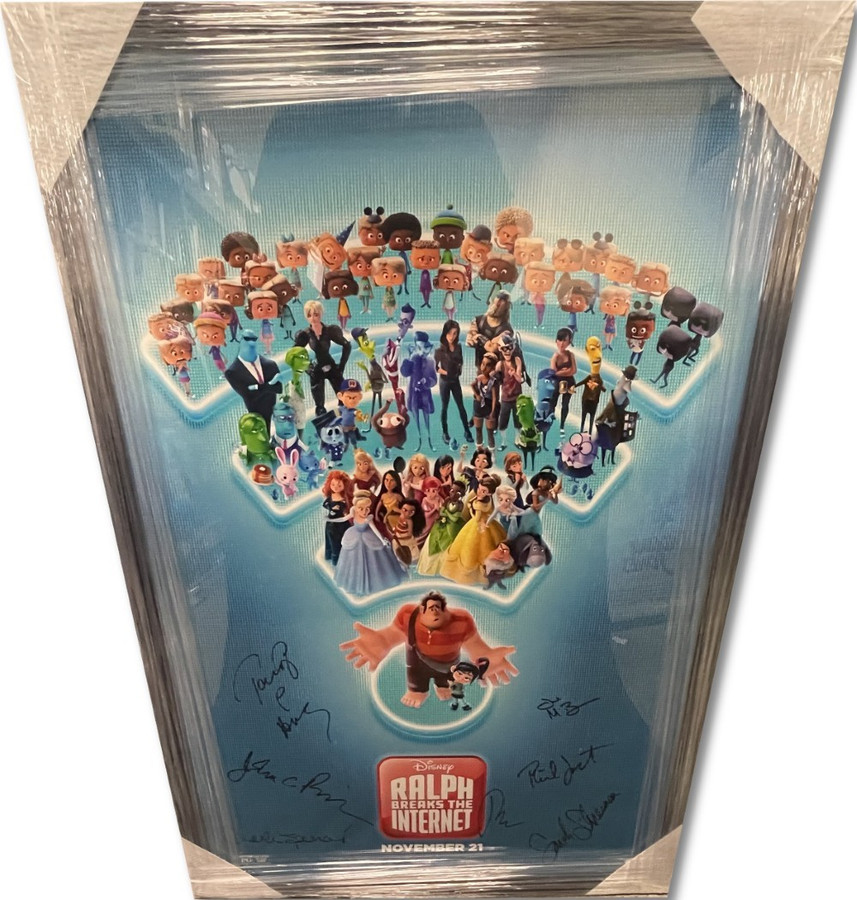 Ralph Breaks The Internet Autographed Cast Poster John C. Reilly +6 Framed JSA