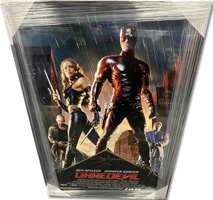 Daredevil Autographed Cast Poster Ben Affleck Jennifer Garner +1 Framed JSA