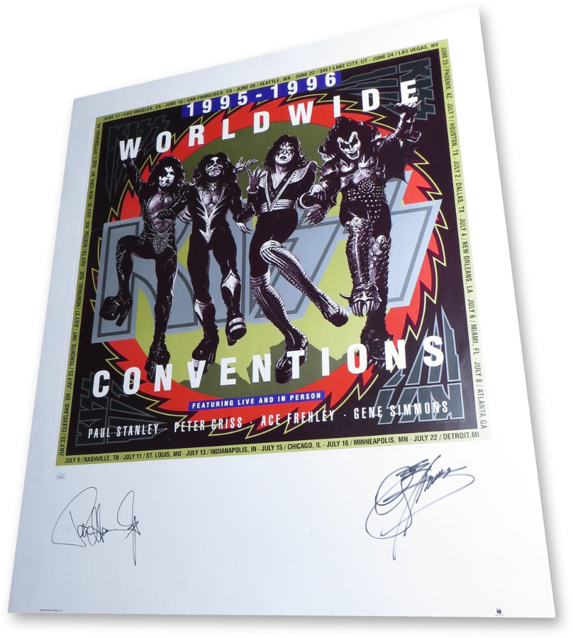 Gene Simmons Paul Stanley Dual Signed Autographed 26X31 Poster KISS JSA YY54762