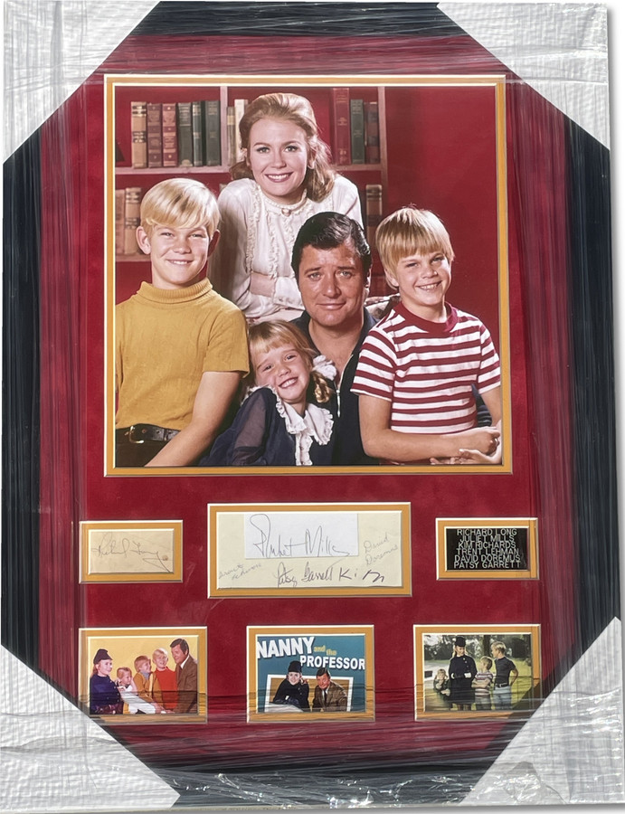 Nanny and The Professor Signed Cast Cuts Richard Long Kim Richards +3 Framed JSA