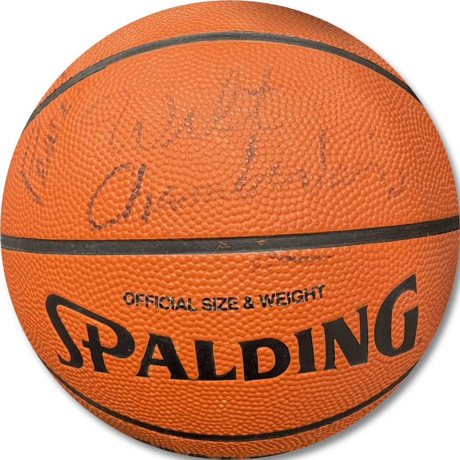 Wilt Chamberlain Signed Official Basketball Lakers Inscribed Peace! BAS AC23847