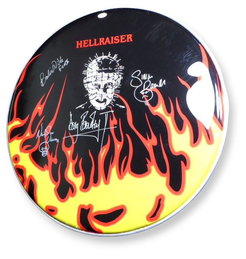 Hellraiser Signed Autograph 22" Drumhead Banford Vince Wilde Bradley JSA AW10000