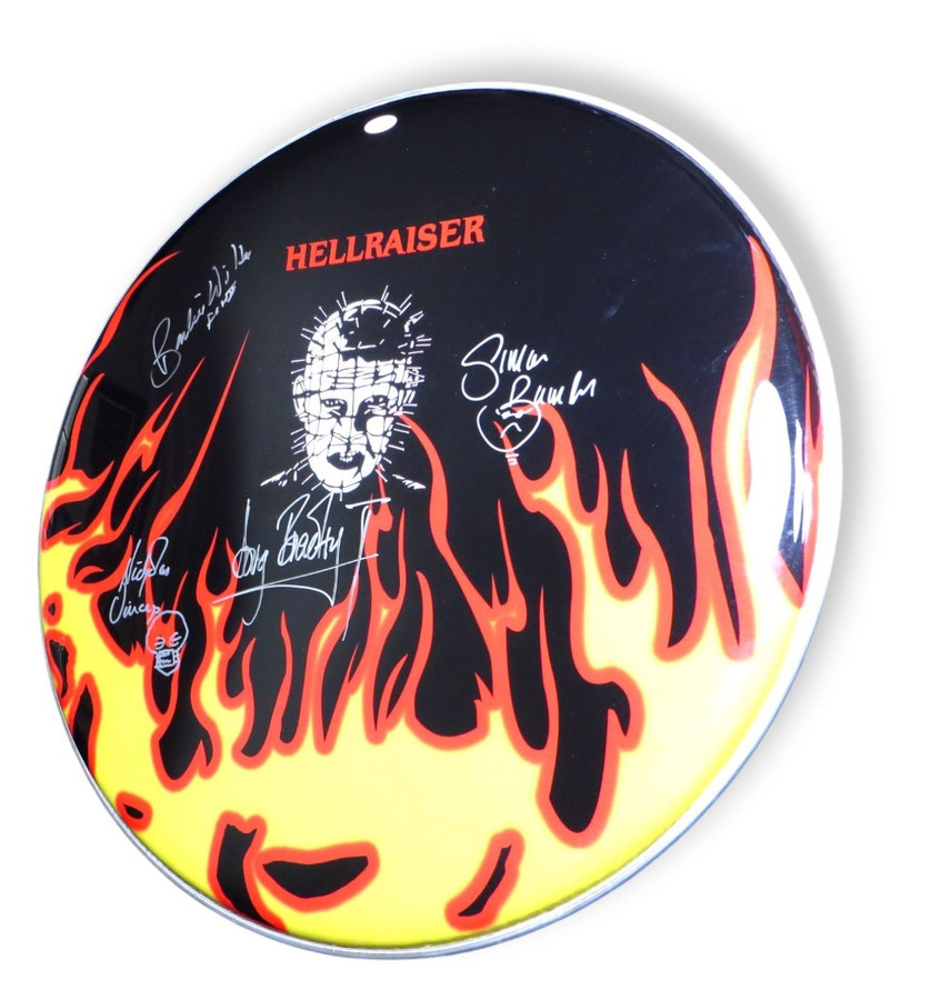 Hellraiser Signed Autograph 22" Drumhead Banford Vince Wilde Bradley JSA AW30001