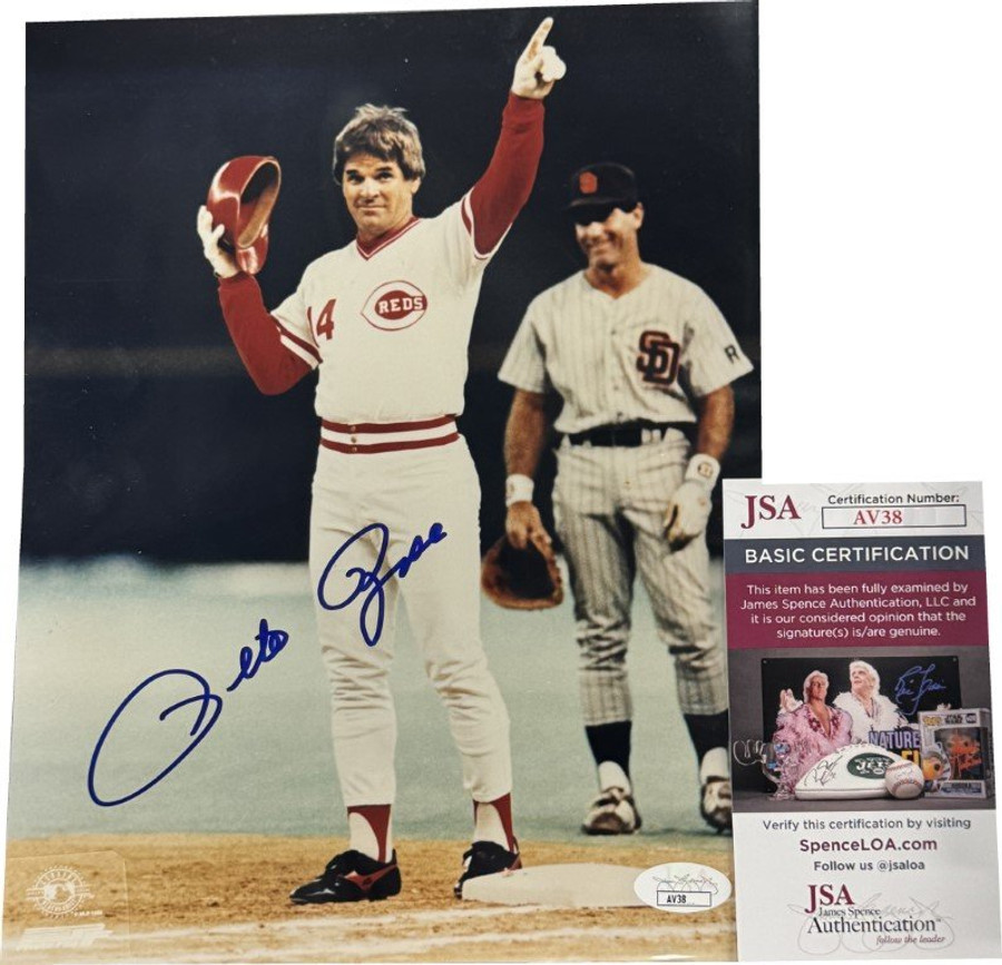 Pete Rose Signed Autographed 8X10 Photo Reds Hit 4192 Garvey JSA