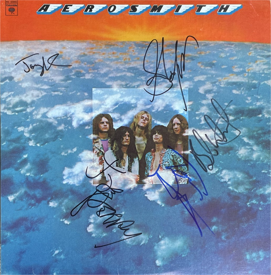 Aerosmith Band Autographed Record Album Steven Tyler Joe Perry +3 JSA XX91736