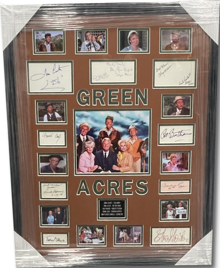 Green Acres Signed Cast Autographed Cuts Tom Lester Eddie Albert +8 Framed BAS
