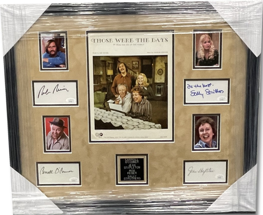 All in The Family Cast Autographed Custom Framed Cuts Carroll O'Conner +3 JSA