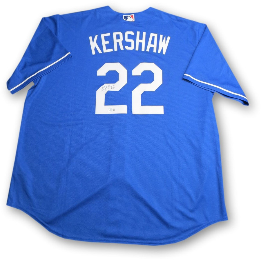 Clayton Kershaw Signed Autographed Jersey Dodgers Blue BAS Witnessed